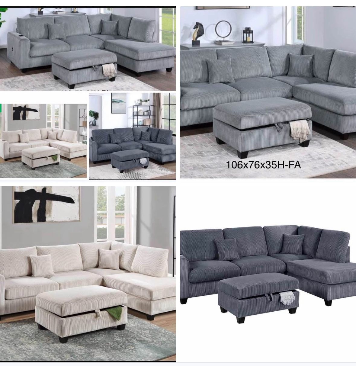 Sectional With Ottoman Brand New In Box