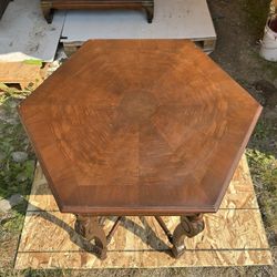 Old Hexagon Table As Is Look Closely 