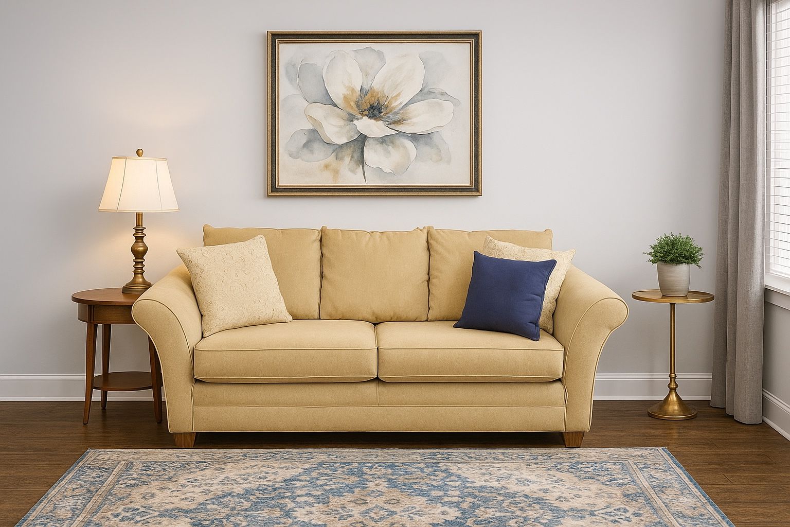 FREE DELIVERY - Luxury Chic Beige Sofa -Like New - Seats 3 Comfortably