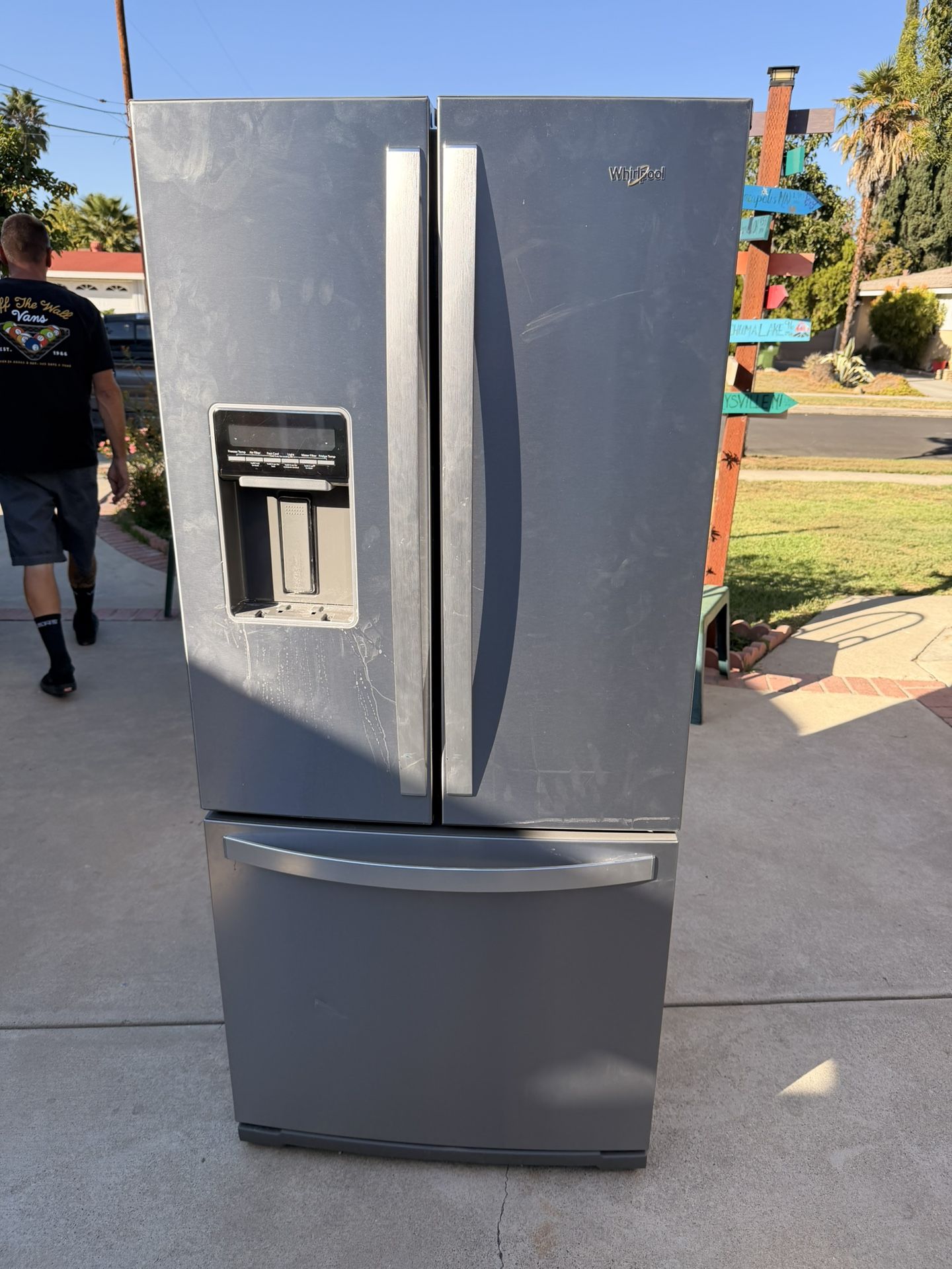 Whirlpool Stainless Steel Refrigerator - Excellent Condition