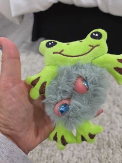 Small Frog Plush with Fluffy scrunchie