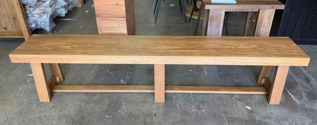 86 x 13.75 x 17.75in New assembled pine wood bench