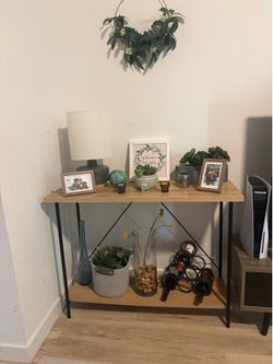 Wood and Metal console table natural