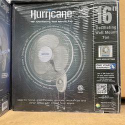 Hurricane 16” Oscillating Wall Mount Fan 