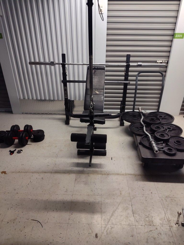 Weight Bench And Rack