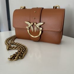 Pinko Chain Linked Love One Mini Crossbody Bag