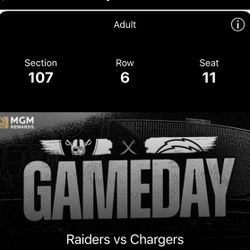 Raiders Vs Chargers Close Up Seats Monday Night Game