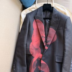  Alexander McQueen Black & Red Orchid Jacket $5000 