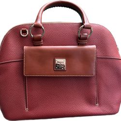 Dooney & Bourke Zip Satchel Pebbled Leather Purse Handbag - Vintage D&B Design