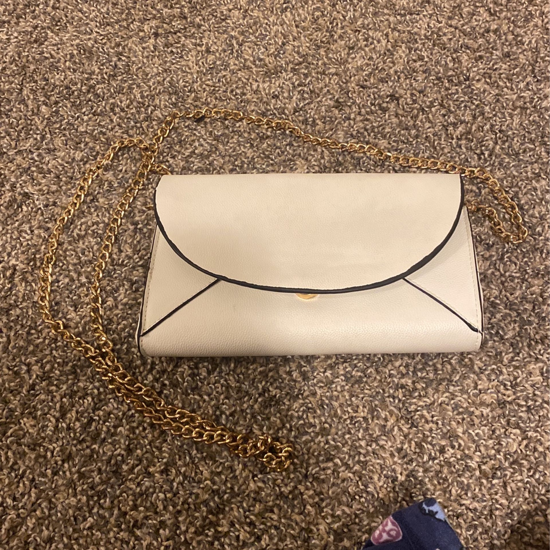 Mini Clutch Purse With Gold Detachable Chain Strap