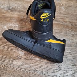NIKE AIR FORCE 1s Black And Yellow shoes