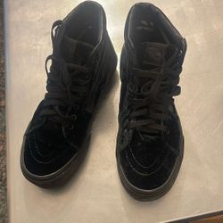 High top Black Suede Vans Men’s 7 Woman Size 8.5