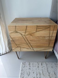 Set of two West Elm Roar+ Rabbit Brass Geo-Nightstands