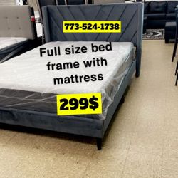 Full Size Bed Frame With Headboard And Mattress Including $299 Only 