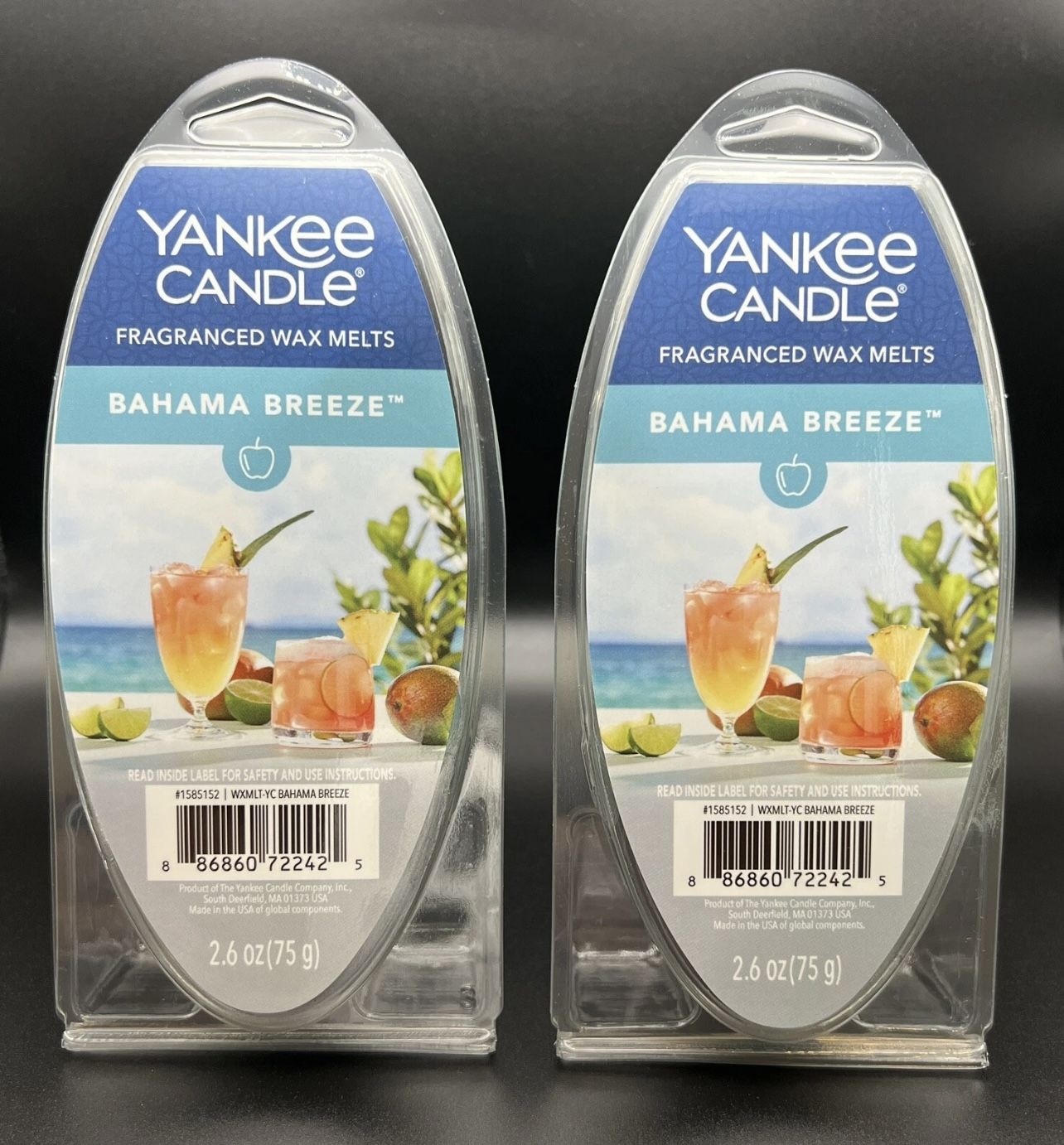 2 pkgs BAHAMA BREEZE Yankee Candle Fragranced Wax Cube Melts - New