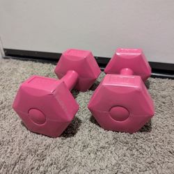 2 x 5lb dumbbells Pink
