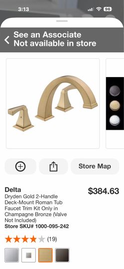 Delta Dryden Gold 2-Handle Deck-Mount Roman Tub Faucet Trim Kit Only in Champagne Bronze (Valve Not Included)