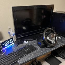 Pc, Monitor 60Hz, With A Keyboard And Mouse , Gaming Wheel .Pc Has 12gb Of DDR 3 And Has A Video card 1650 Gtx Of Edition and No Name Motherboard Pcu 