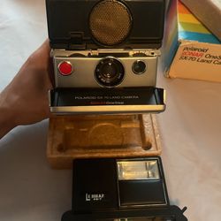 Polaroid Camera SX-70 Sonar in Original box w/ Flash bar Vintage