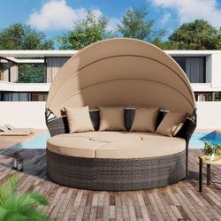 Canopy bed outdoor bed poolside lounger tanning bed ☑️🆕✅