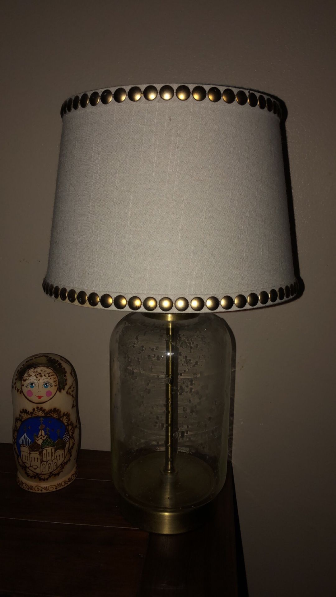 Clear Bubble Lamp with Studded Lamp Shade