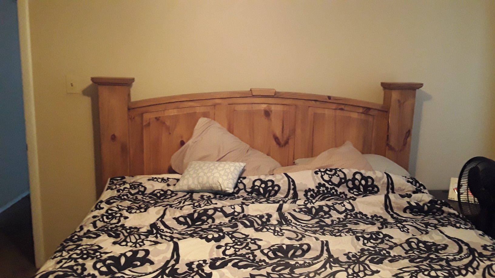 Real wood King bed without mattress