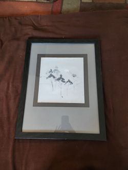 Mountain and tree tops art piece