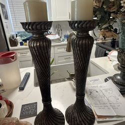 Set of Two Decorative Candle Holders