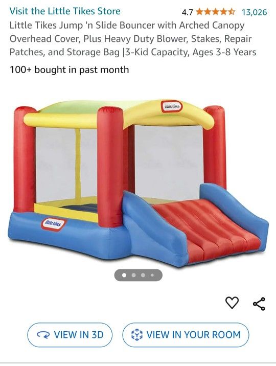 Little Tikes BOUNCER with Canopy Overhead Cover & Heavy Duty Blower