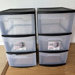 Two Sets of Plastic Drawers 