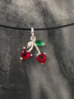 Silver 925 Cherry Heart Pendant Necklace Charm