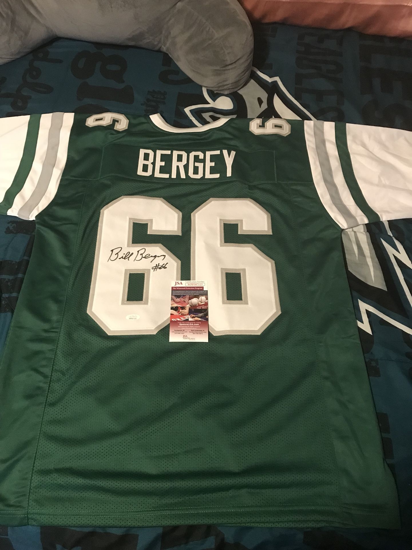 Autographed Philadelphia Eagles Bill BERGEY Jersey with coa