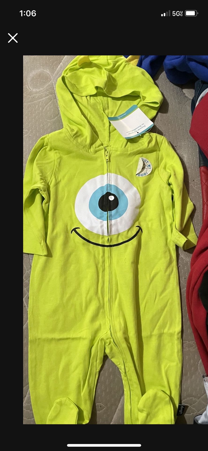 Disney Full Body Onesie Mike Wazowski 3-6 Months NWT Serious inquiries only please  Pick up location in the city of Pico Rivera 