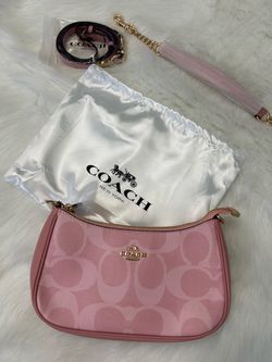 Coach Pink Signature Canvas Shoulder Bag