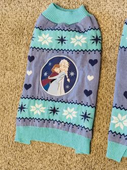 Disney Frozen Pet Sweater Featuring Else And Anna