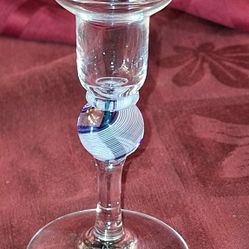 Steven Maslach Art Glass Swirl Ribbon Candlestick T1A022