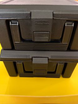 Rubbermaid Black Plastic Storage Boxes Set of 2