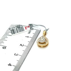 10kt Gold Two Tone Diamond Pendant Pear Shape 2 Tier 1.00grams 153657 8