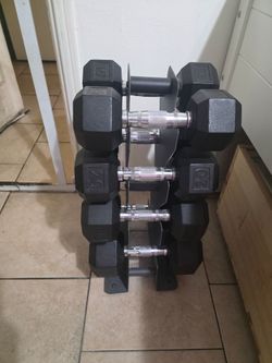 Dumbells with rack