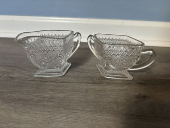 Vintage Indiana Cream & Sugar Glassware
