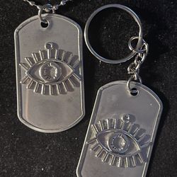 Necklace Hog Tag Charm And Keychain 