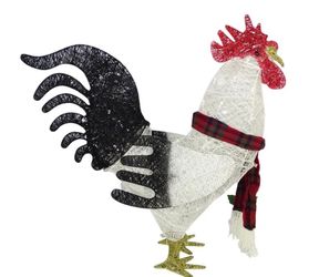 31” LED Lighted Rooster Holiday Decor Indoor/Outdoor Rustic Farmhouse Accent