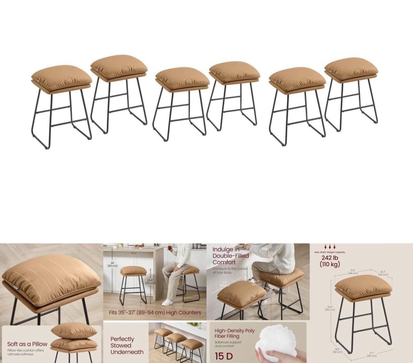 Set Of 6 Bar Stools 