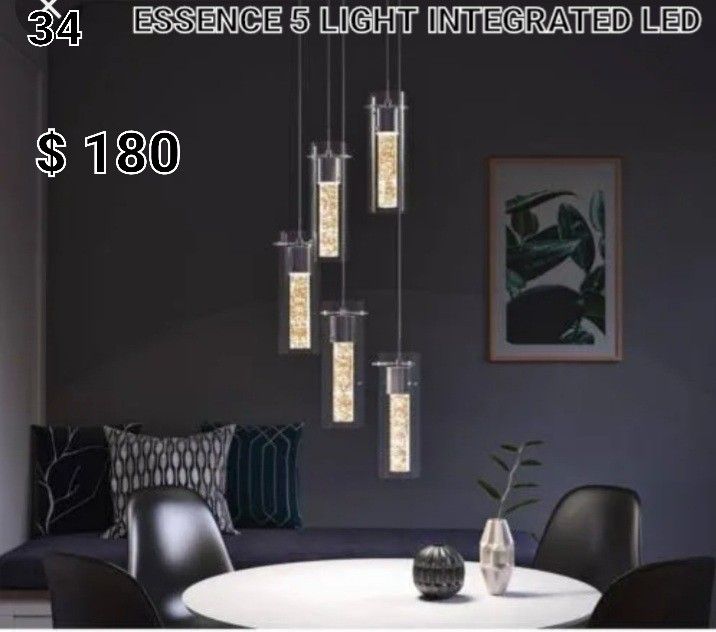 Brand New Artika Essence 5 Light Integrated Led Pendant