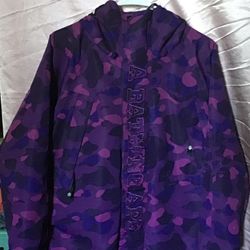 Authentic Bape Purple Camo Shark Full-Zip Hoodie Jacket