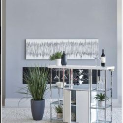 White high gloss/Chrome, power outlets Bar Unit