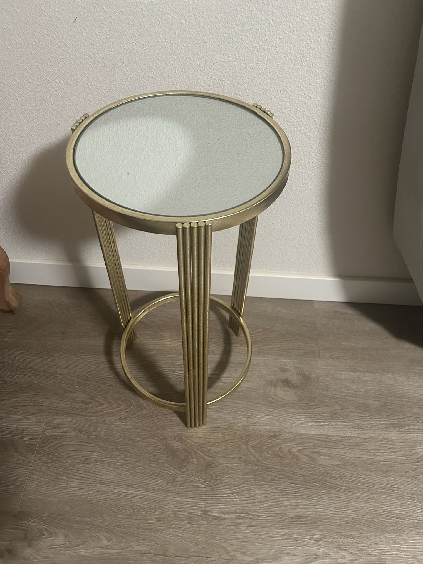 Gold medal and mirror side table or plant stand