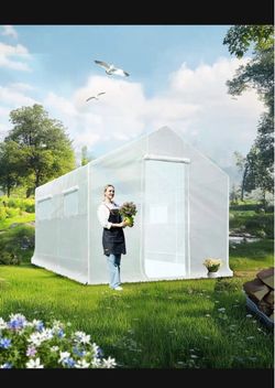 New in the box Quictent Portable Large Greenhouse 10 × 9 × 8 FT, with 2 Zipper Doors & Screen Windows, Large Walk-in Peak Roof Outdoor Green House 12