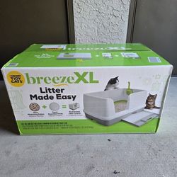 Purina Tidy Cats Litter System, Non-Clumping, Breeze XL All-in-One Odor Control & Easy Clean Multi Cat Box
