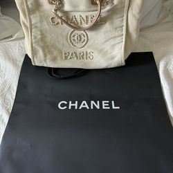 Original Chanel canvas bag, beige